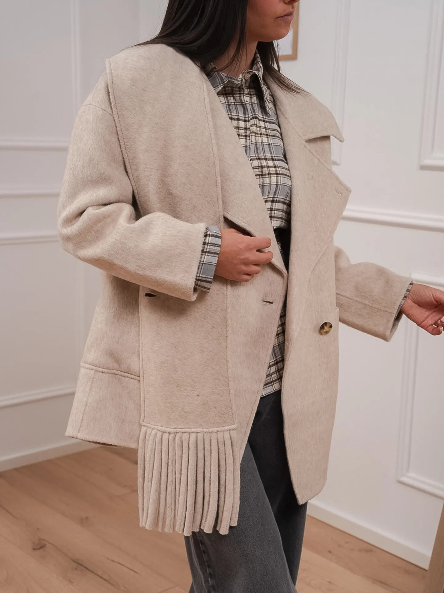 Cappotto corto beige mélange - Vicolo