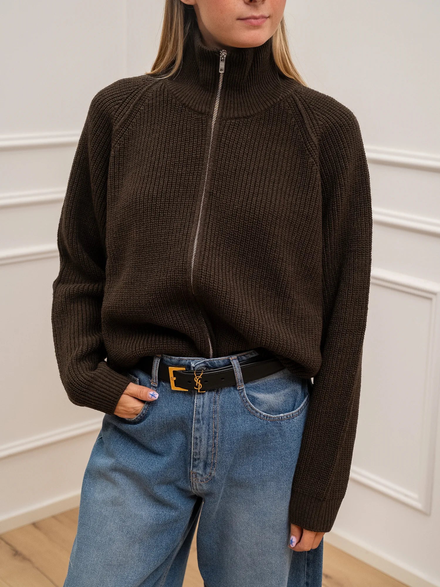 Maglia full zip misto lana e alpaca - HaveOne