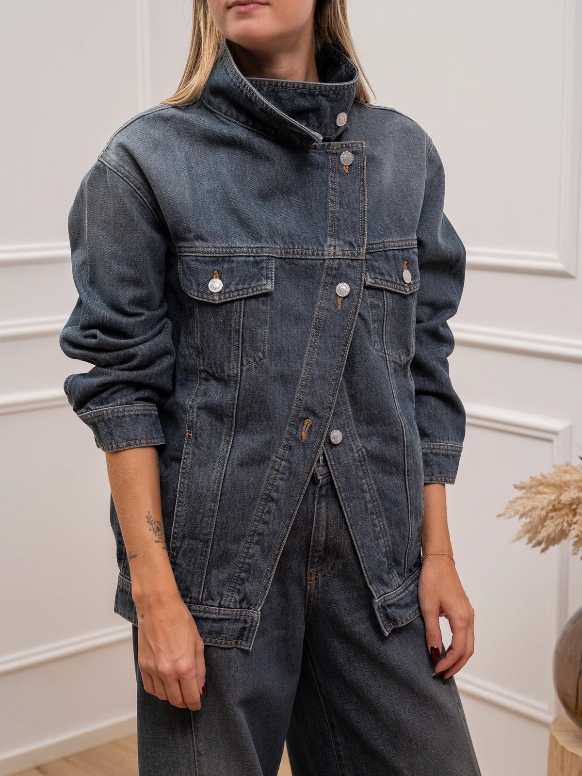 Giacca denim Maite collo alto - Vicolo