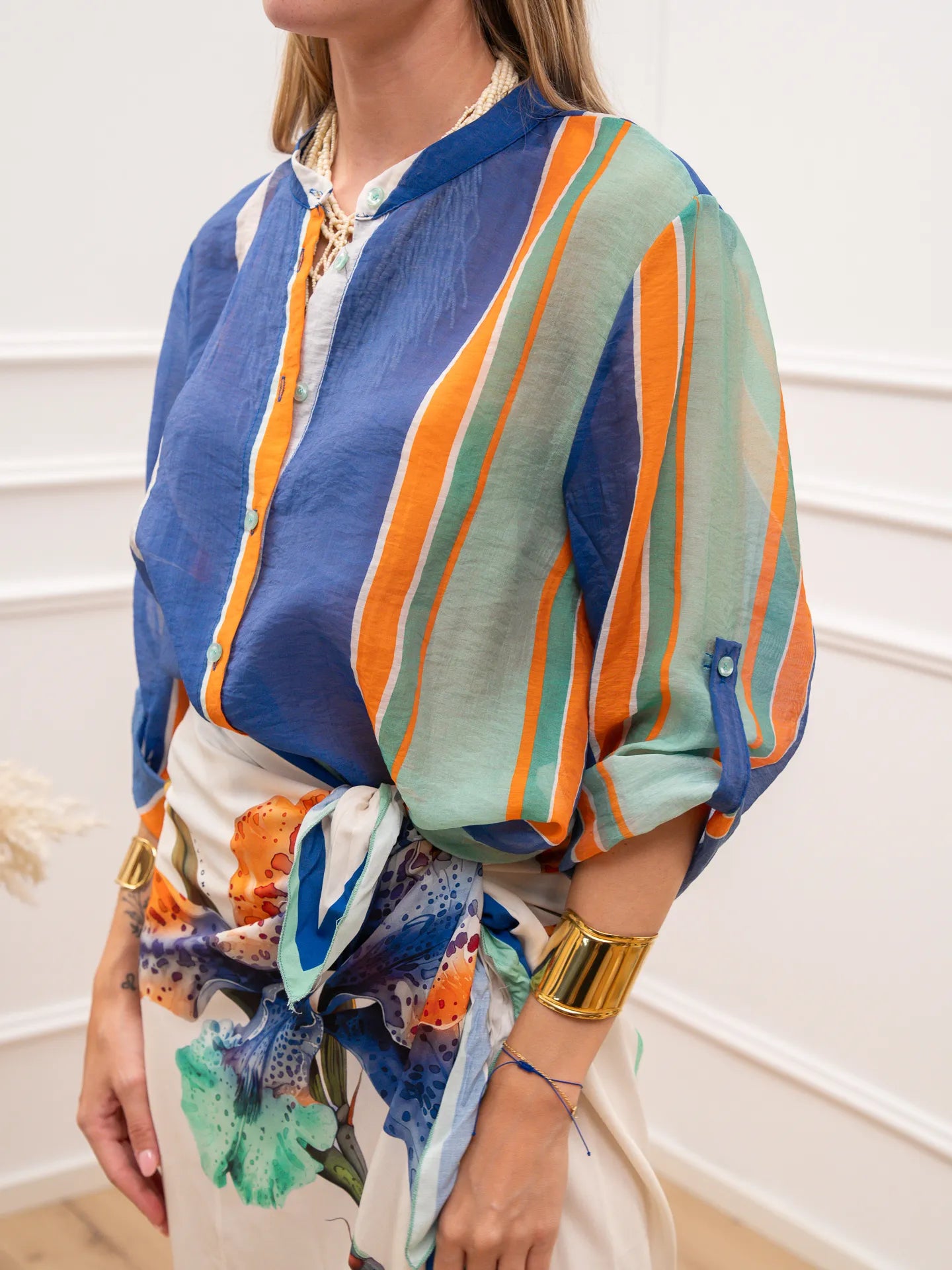 Camicia royal riga acqua e arancio - HaveOne