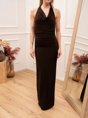 Vestito cioccolato scollo a goccia e schiena scoperta - Glamorous