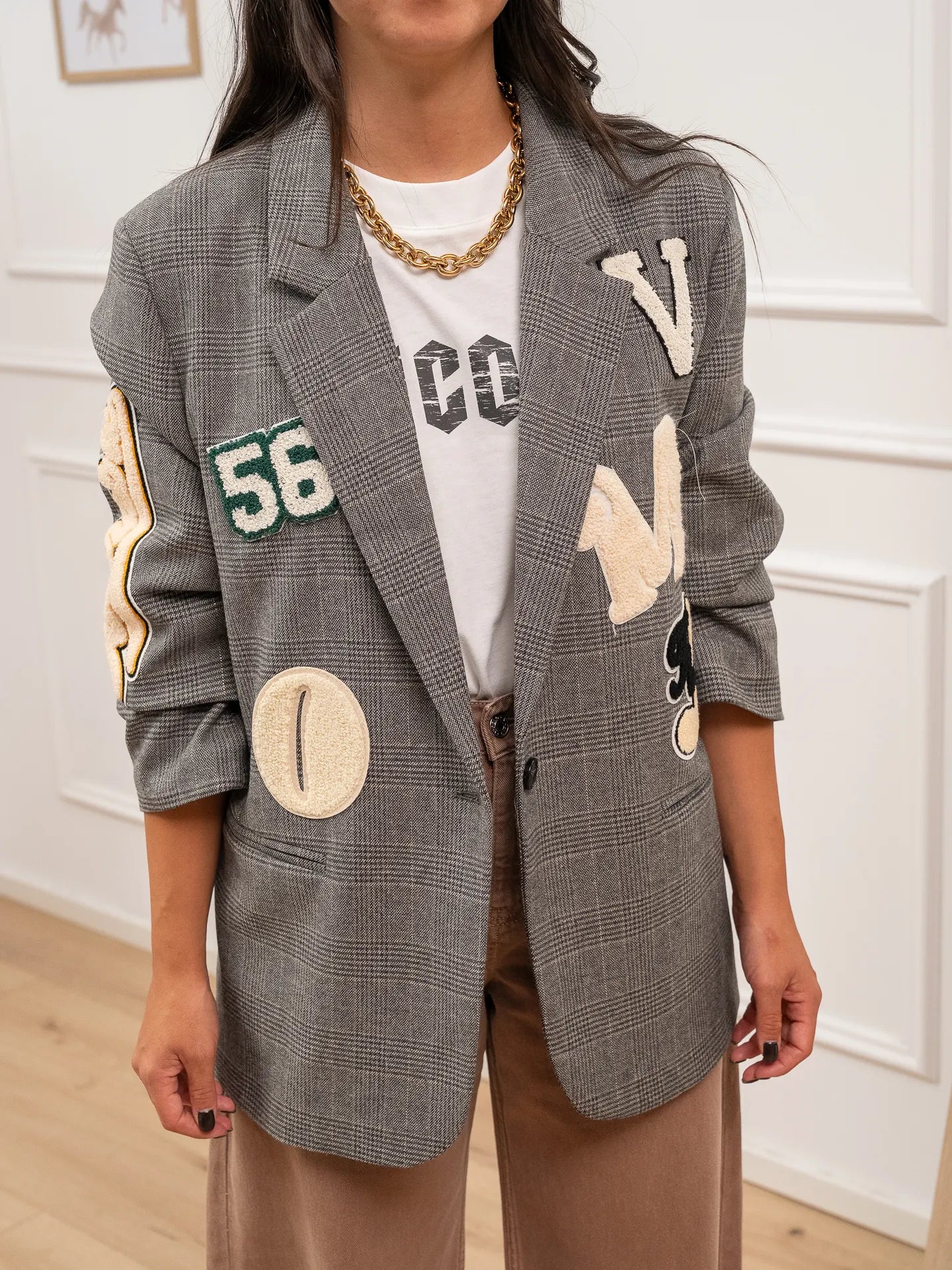 Giacca principe di galles con patch - Vicolo