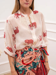 Camicia panna Elefanti in lyocell - HaveOne