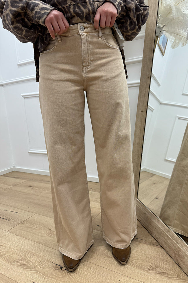 Jeans gamba dritta in denim sabbia - HaveOne