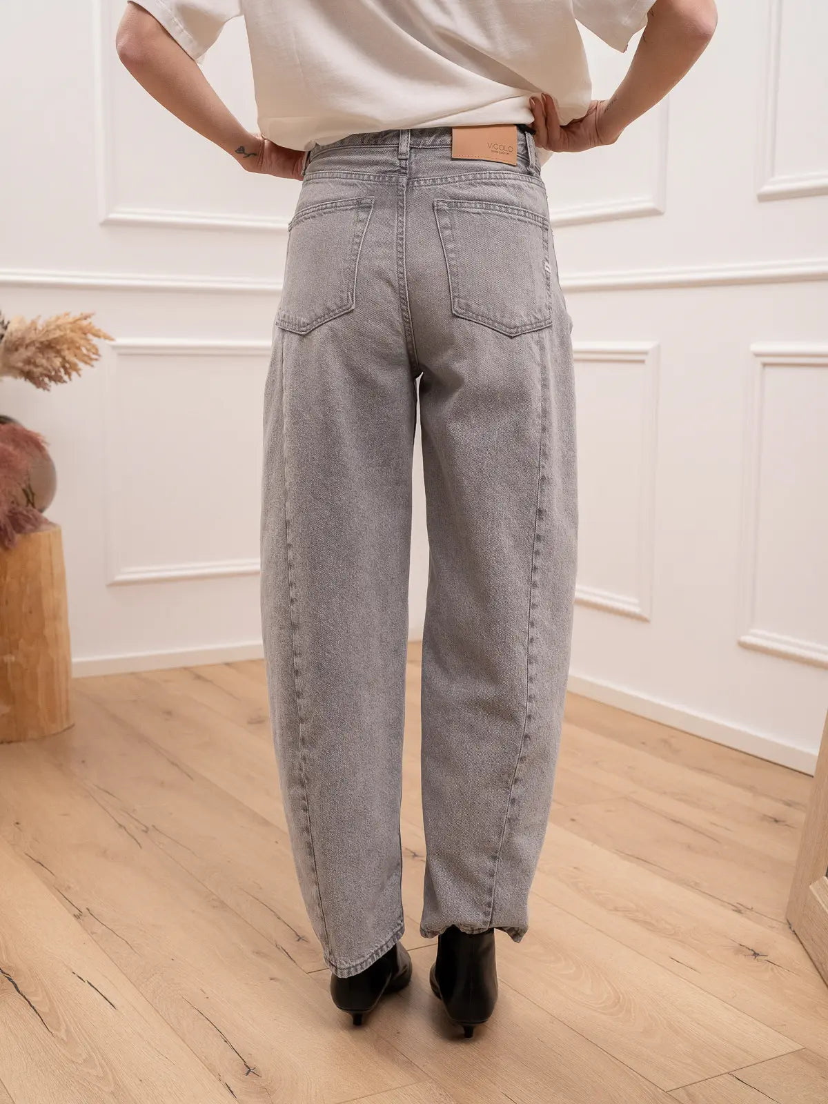 Jeans Chiara denim grigio barrel fit - Vicolo