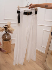 Pantaloni Grace panna misto lino - Dixie
