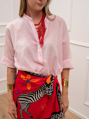Camicia in voile di cotone rosa glace - HaveOne