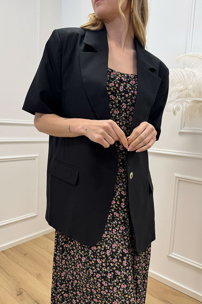 Giacca basic a mezza manica nera - Vicolo