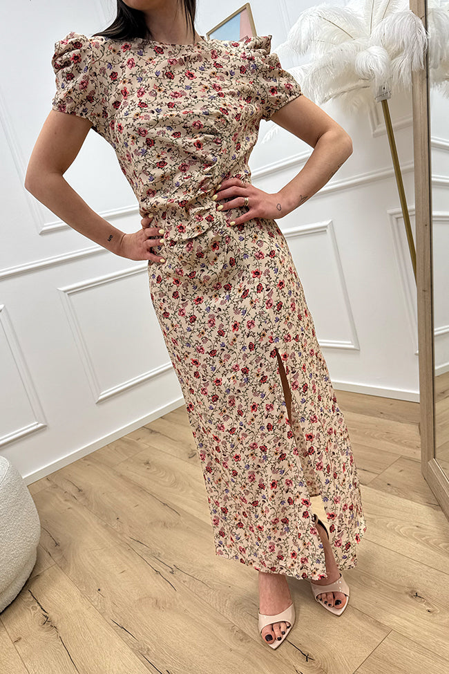 Vestito phard micro fiorellini con manica arricciata - Vicolo