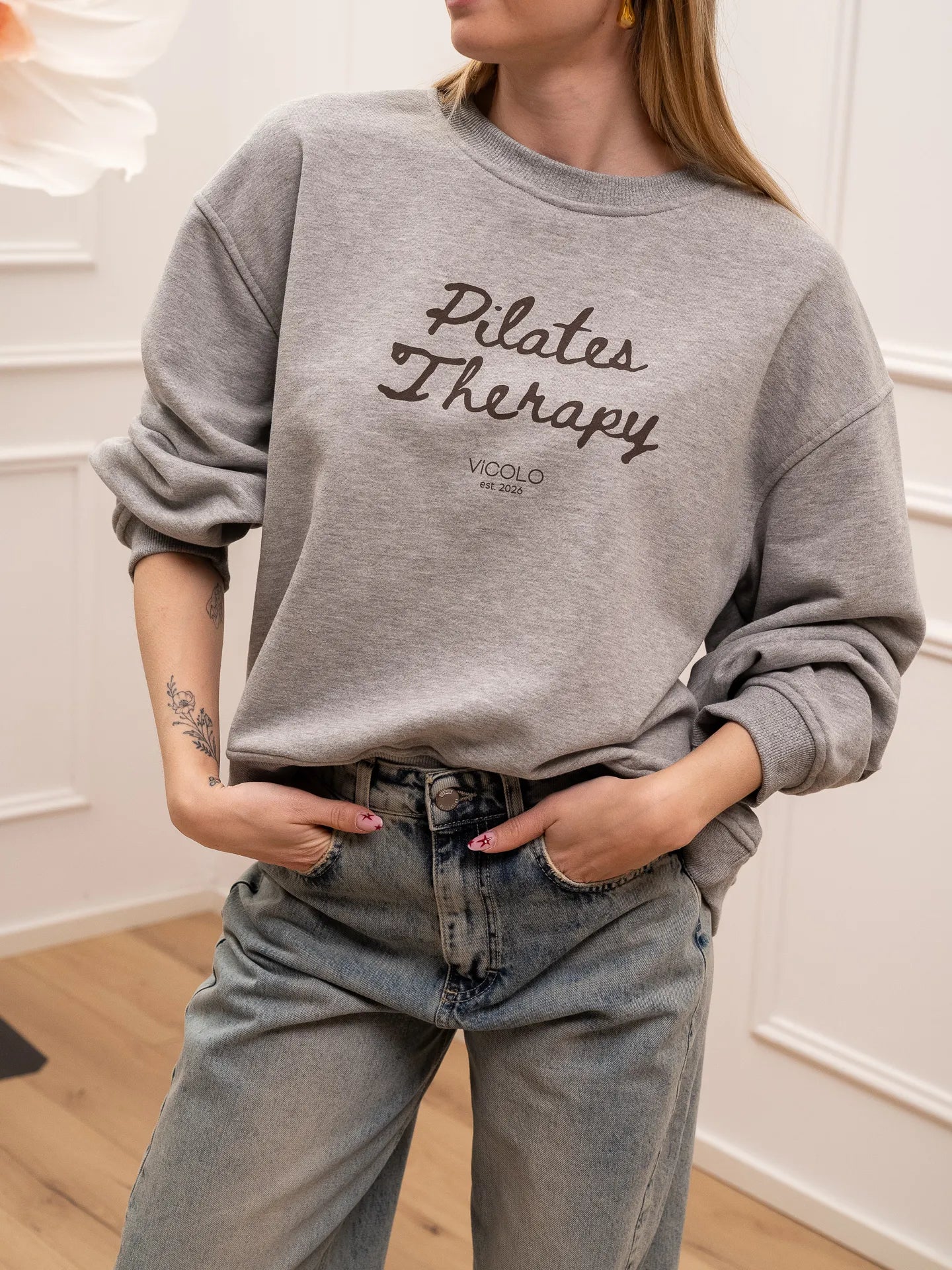 Felpa Pilates therapy grigia - Vicolo