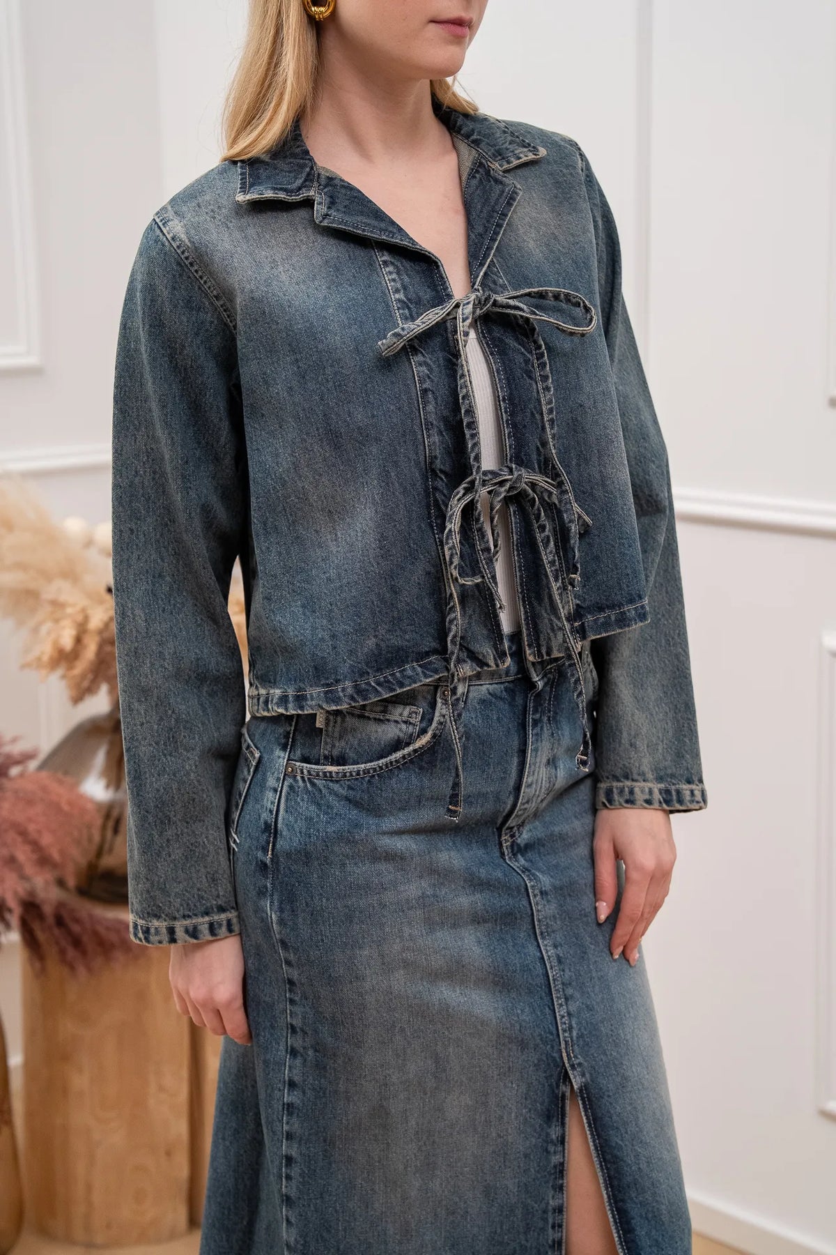 Camicia in denim con laccetti - Vicolo