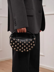 Borsa croissant studded nera - Vicolo