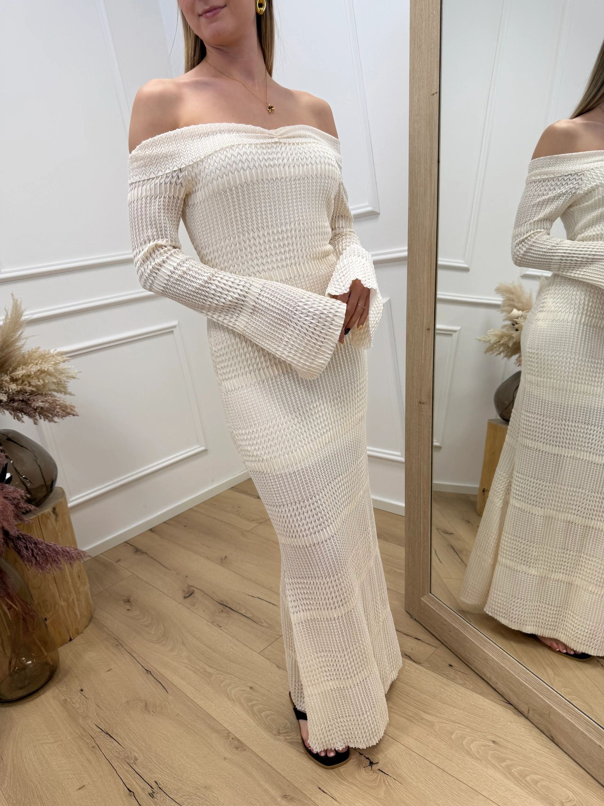 Vestito Stella panna con scollo shiffer - HaveOne