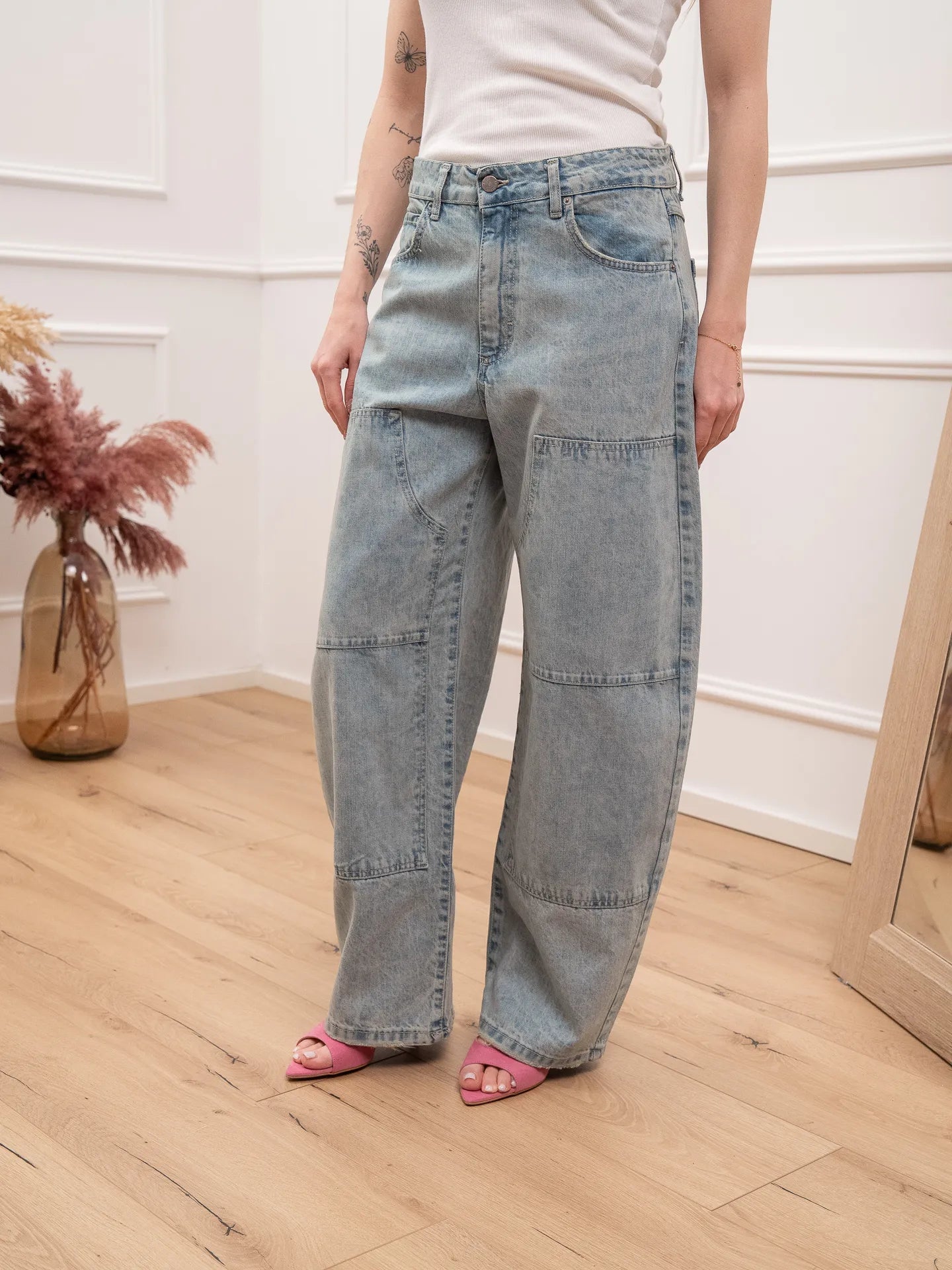 Jeans Ilary sky barrel fit western - Tensione In