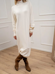 Vestito lupetto avorio in viscosa - Kontatto