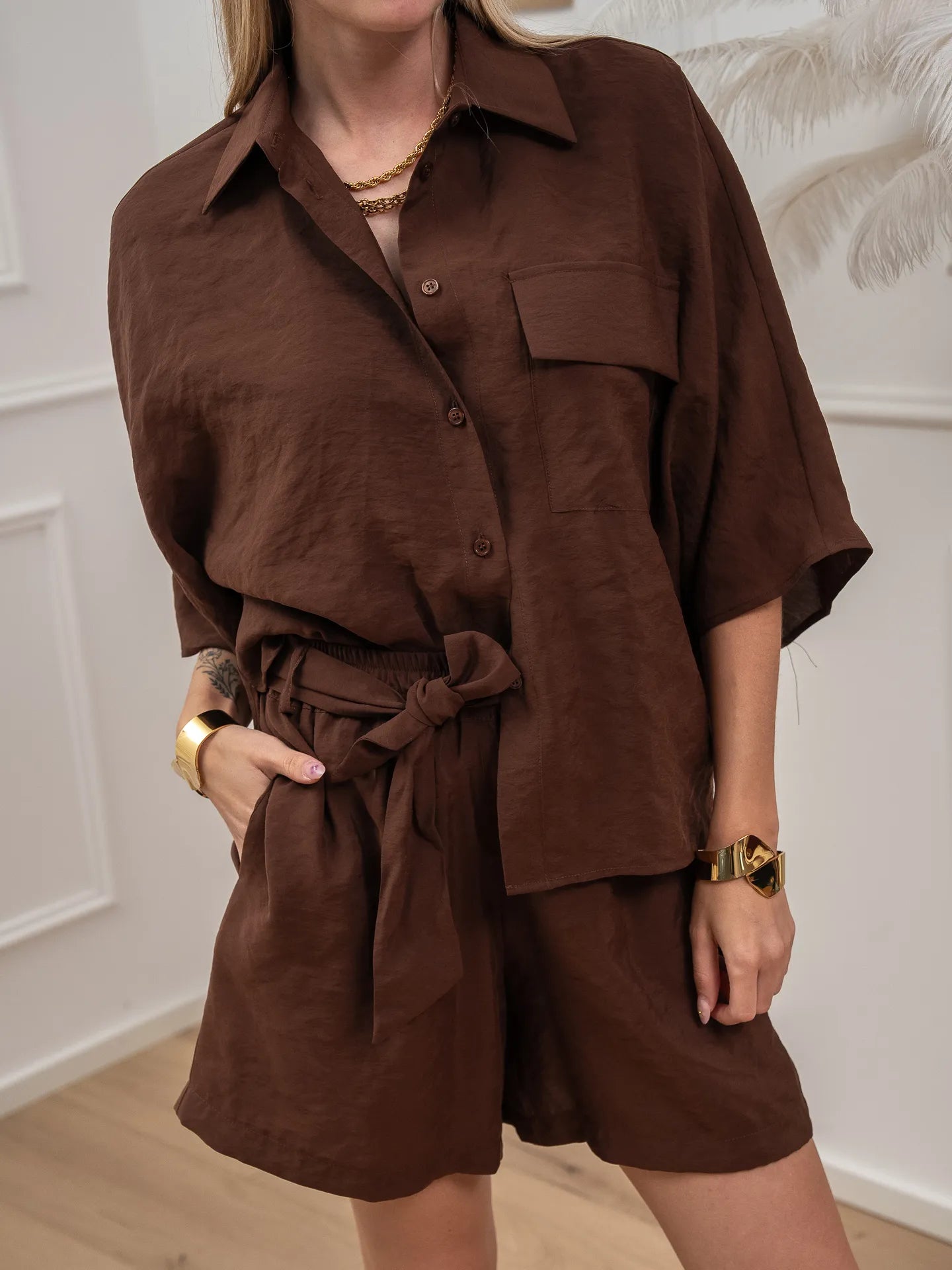 Camicia over cioccolato in modal - HaveOne