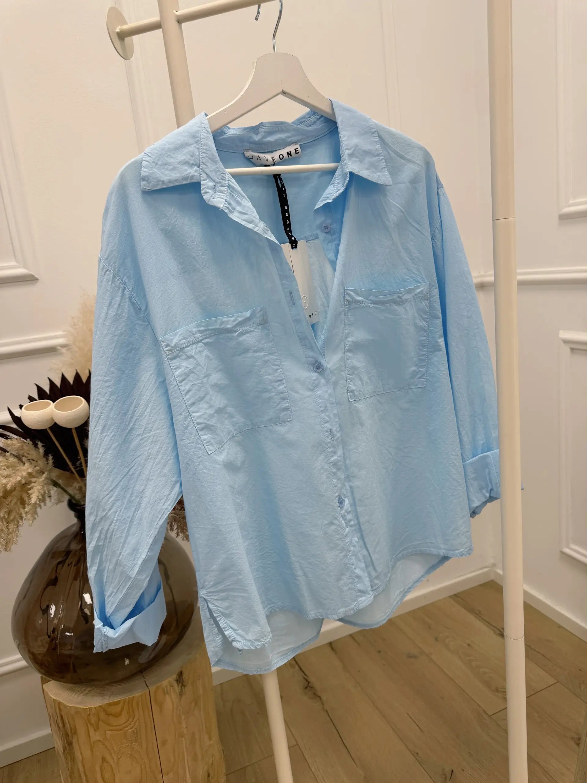 Camicia Essential celeste doppia tasca - HaveOne