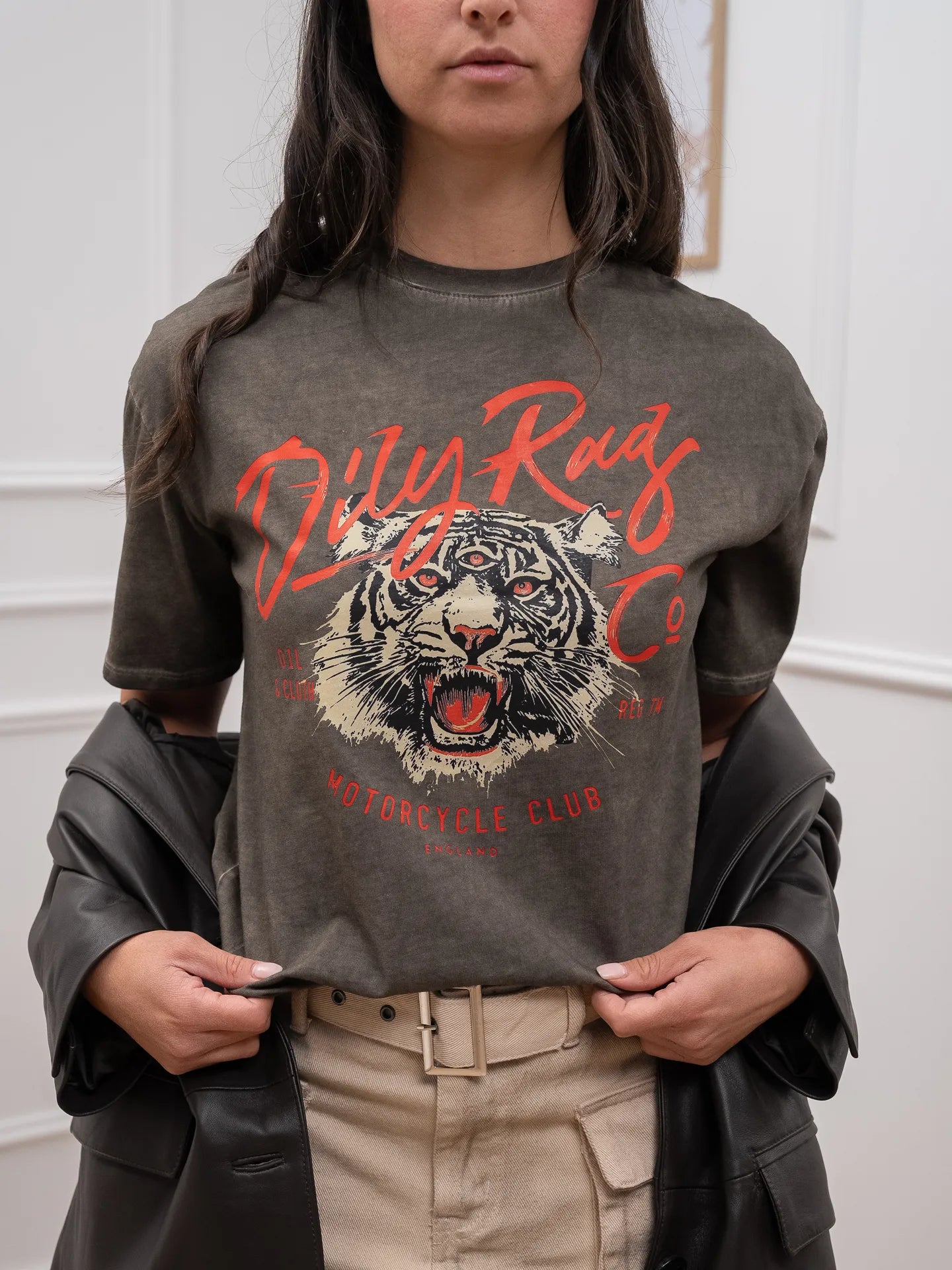 T shirt moro stampa tigre "Motorcycle" - HaveOne