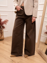 Jeans Giusi in drill moka - Tensione In