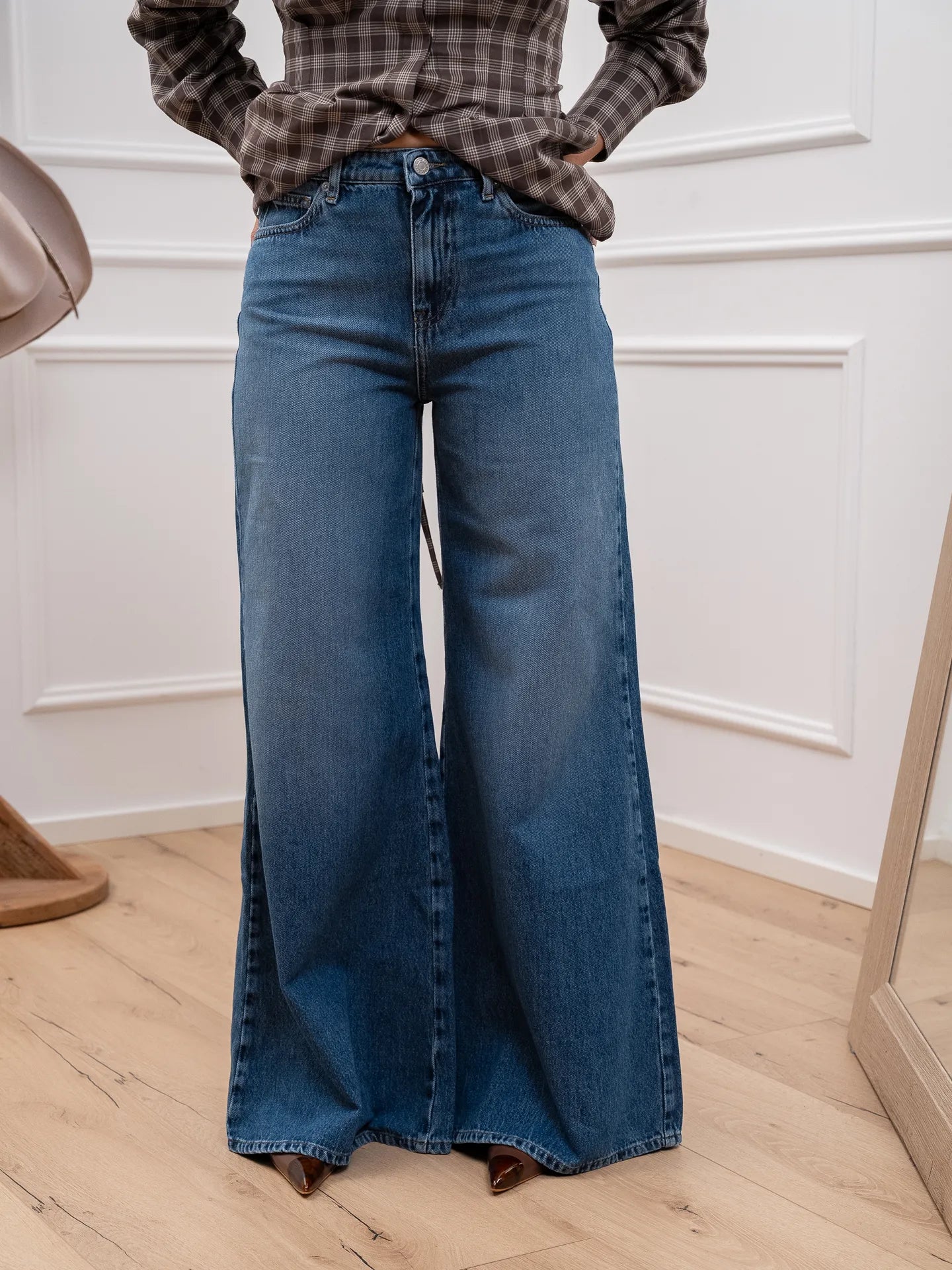 Jeans Sidney blu denim a palazzo - Vicolo