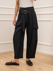 Pantaloni barrel blu con maxi tasche - HaveOne