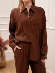 Camicia bruciato fit maschile in viscosa crash - SoAllure