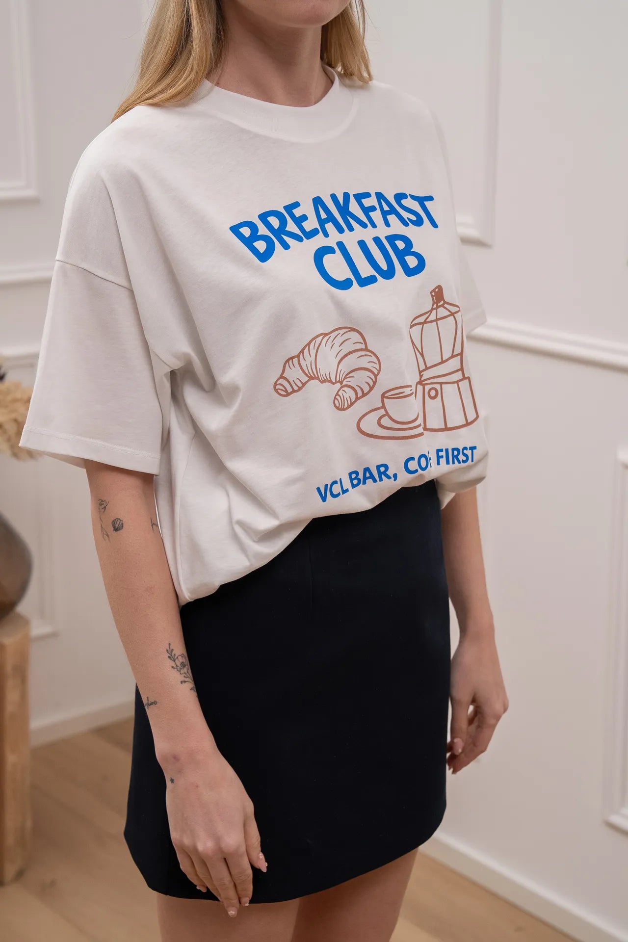 T shirt bianca Breakfast club - Vicolo
