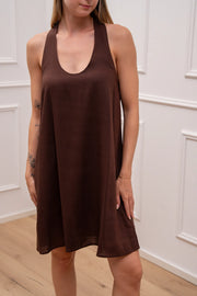 Vestito Everyday misto lino cioccolato - You Decide