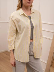 Camicia basic rigata gialla e bianca - HaveOne