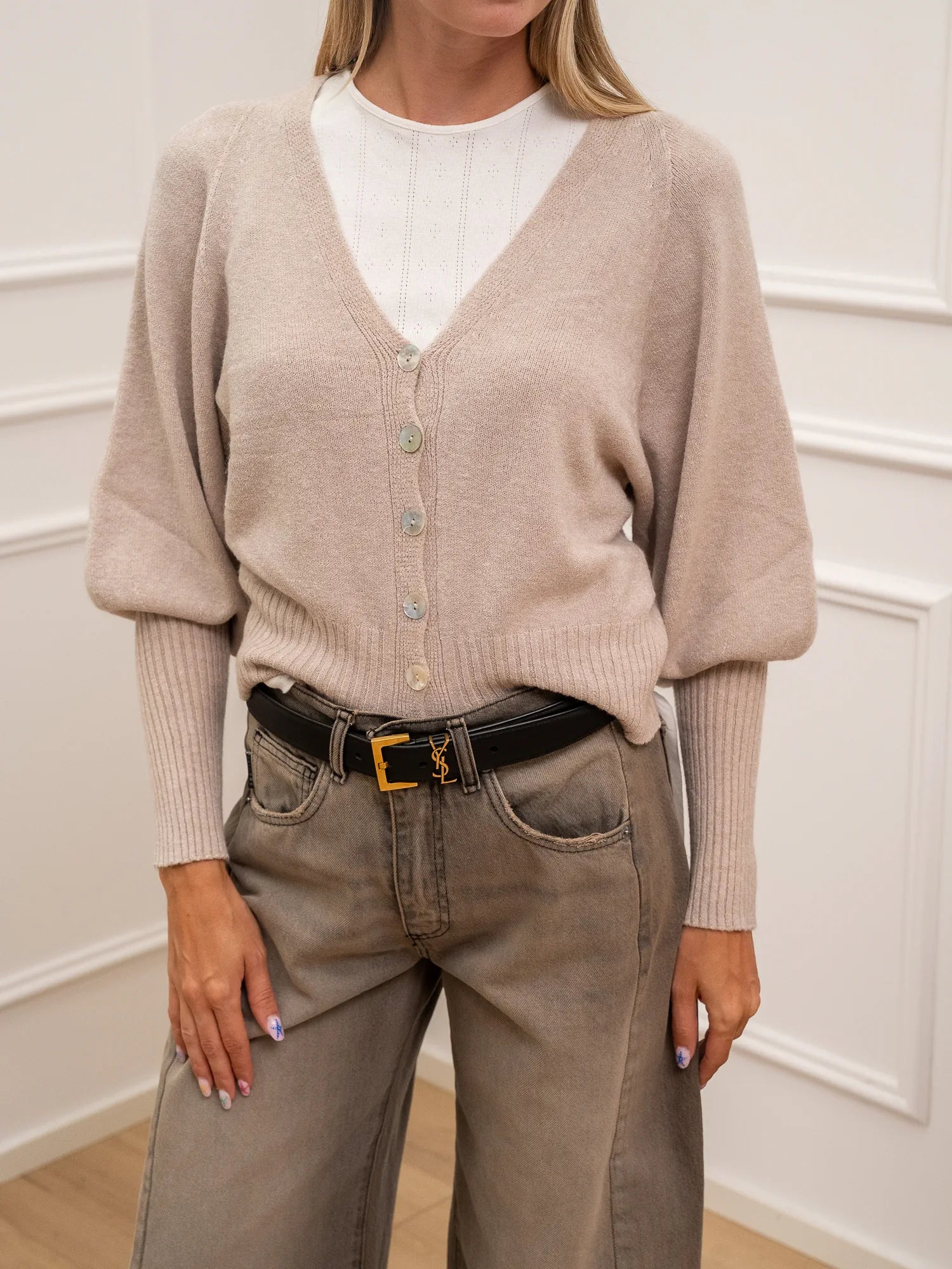 Cardigan Daily manica balloon in viscosa - HaveOne