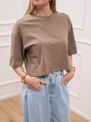 T shirt Andrea crop fango loose fit - JJXX