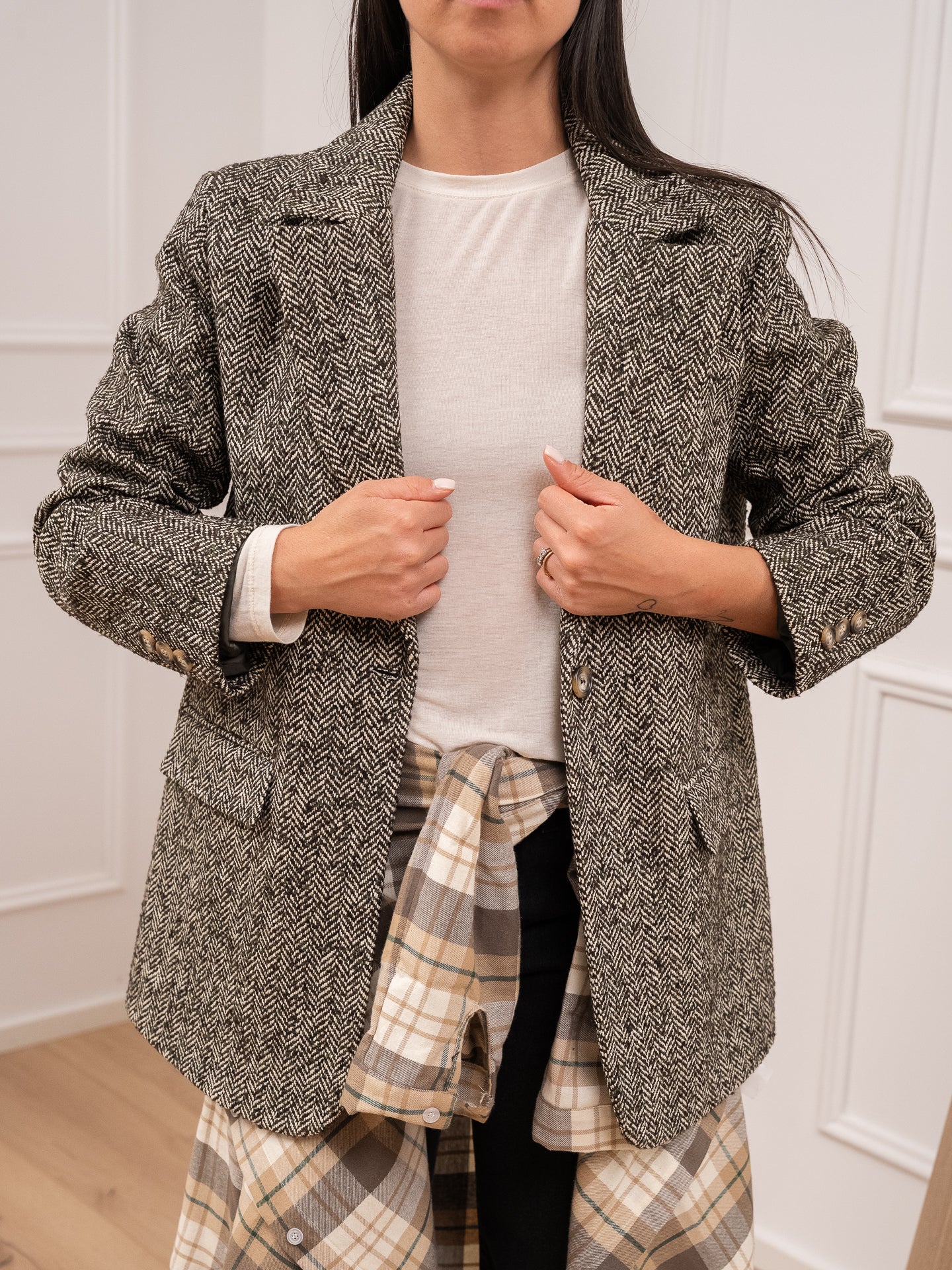 Giacca cappotto spinata verde, moro - Vicolo