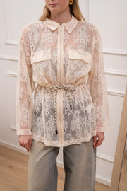 Giacca in pizzo burro con coulisse in vita - Vicolo