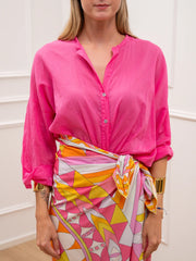 Camicia Daily fucsia in mussola di cotone - Tensione In
