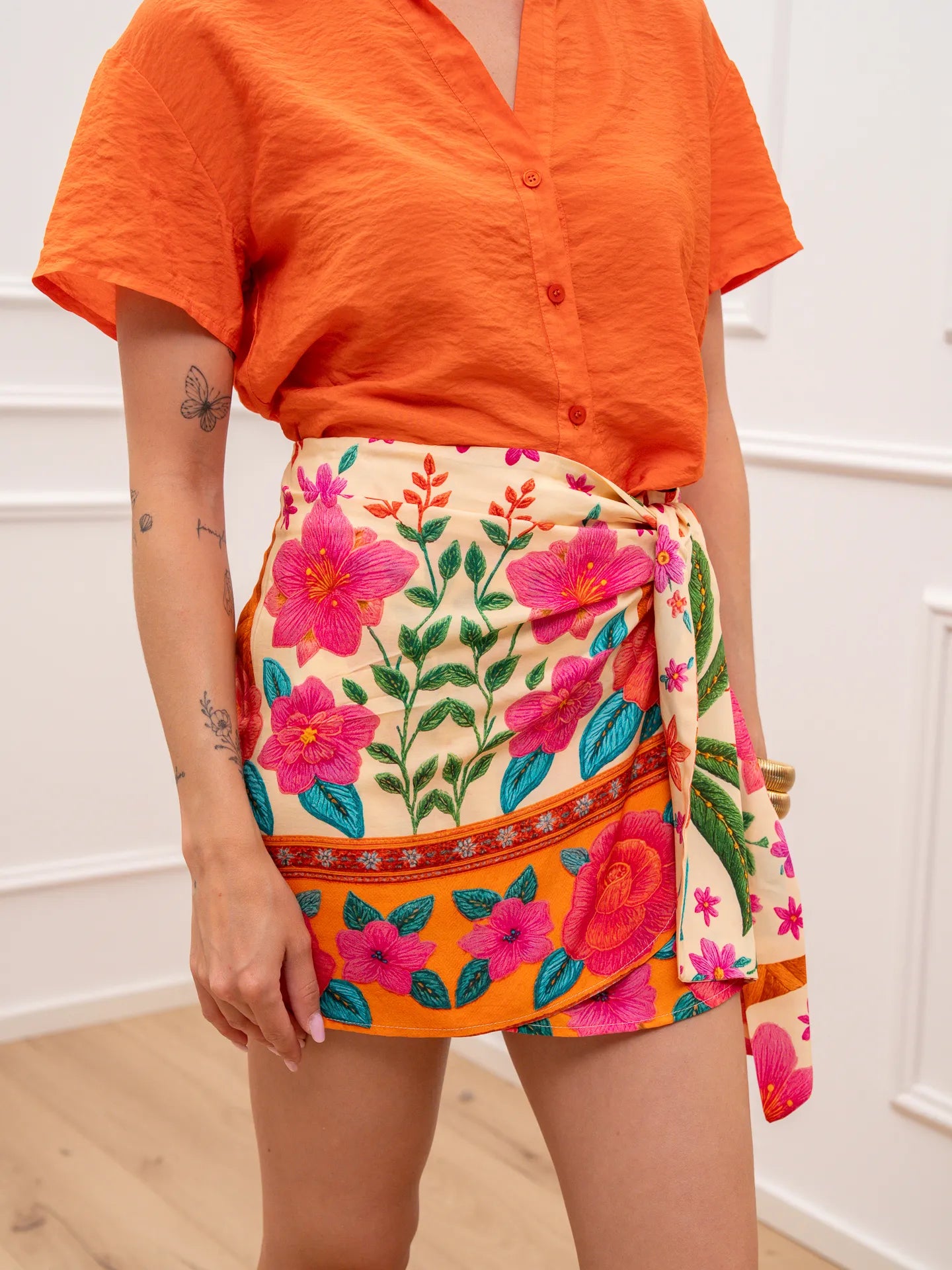 Gonna pareo Paradise multicolor corta - Tensione In