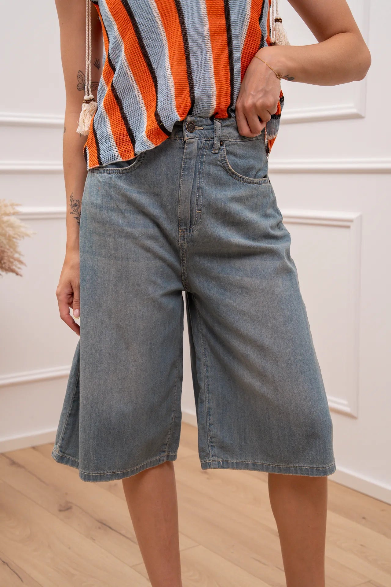 Bermuda Giusy in denim slavato - Tensione In