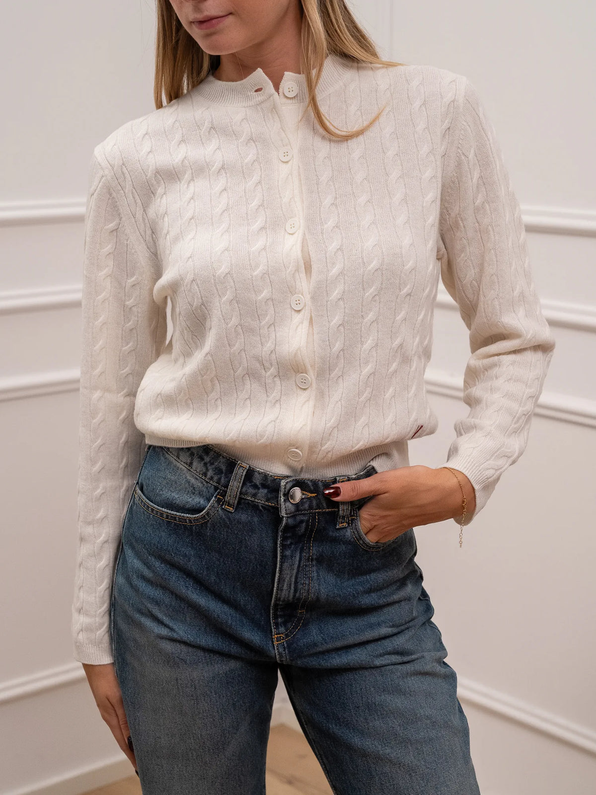Maglia rebecchina a trecce 100% lana - Vicolo