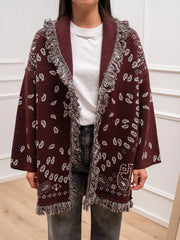 Cardigan etnico bordeaux - Tensione In