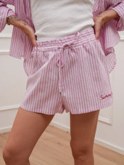 Shorts Summer Time gessati rosa misto lino - Tensione In