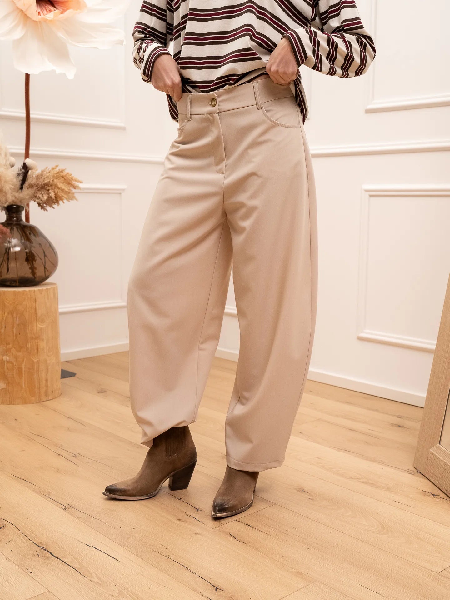 Pantaloni beige balloon fit - Tensione In