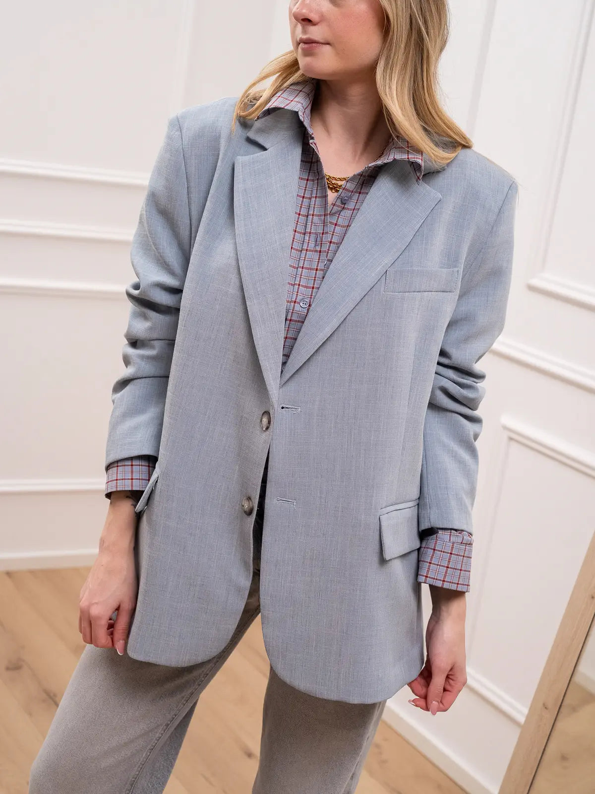 Giacca Ludo fiammata celeste - Vicolo