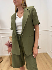 Giacca Ravello army mezza manica in misto lino - HaveOne
