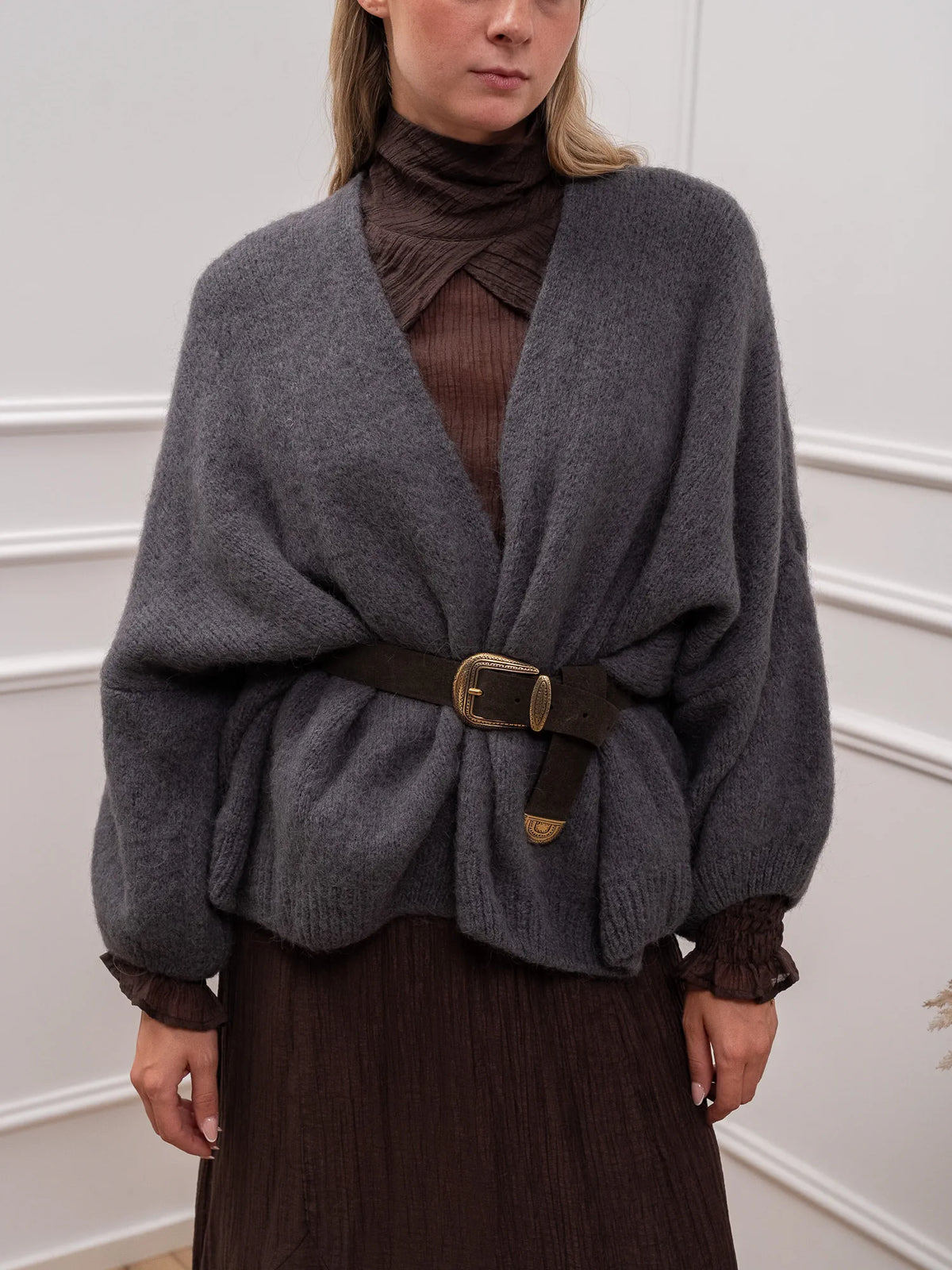 Cardigan sciallato misto alpaca - Philia Loft