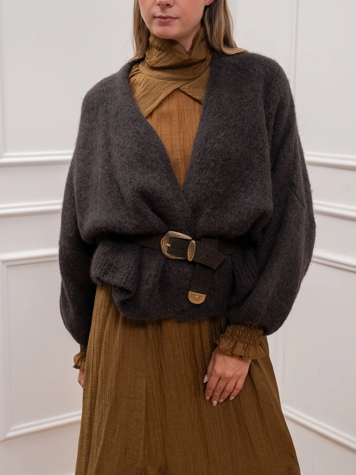 Cardigan sciallato misto alpaca - Philia Loft
