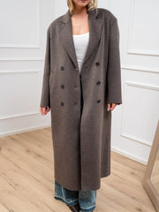 Cappotto lungo fango mélange doppiopetto - Vicolo