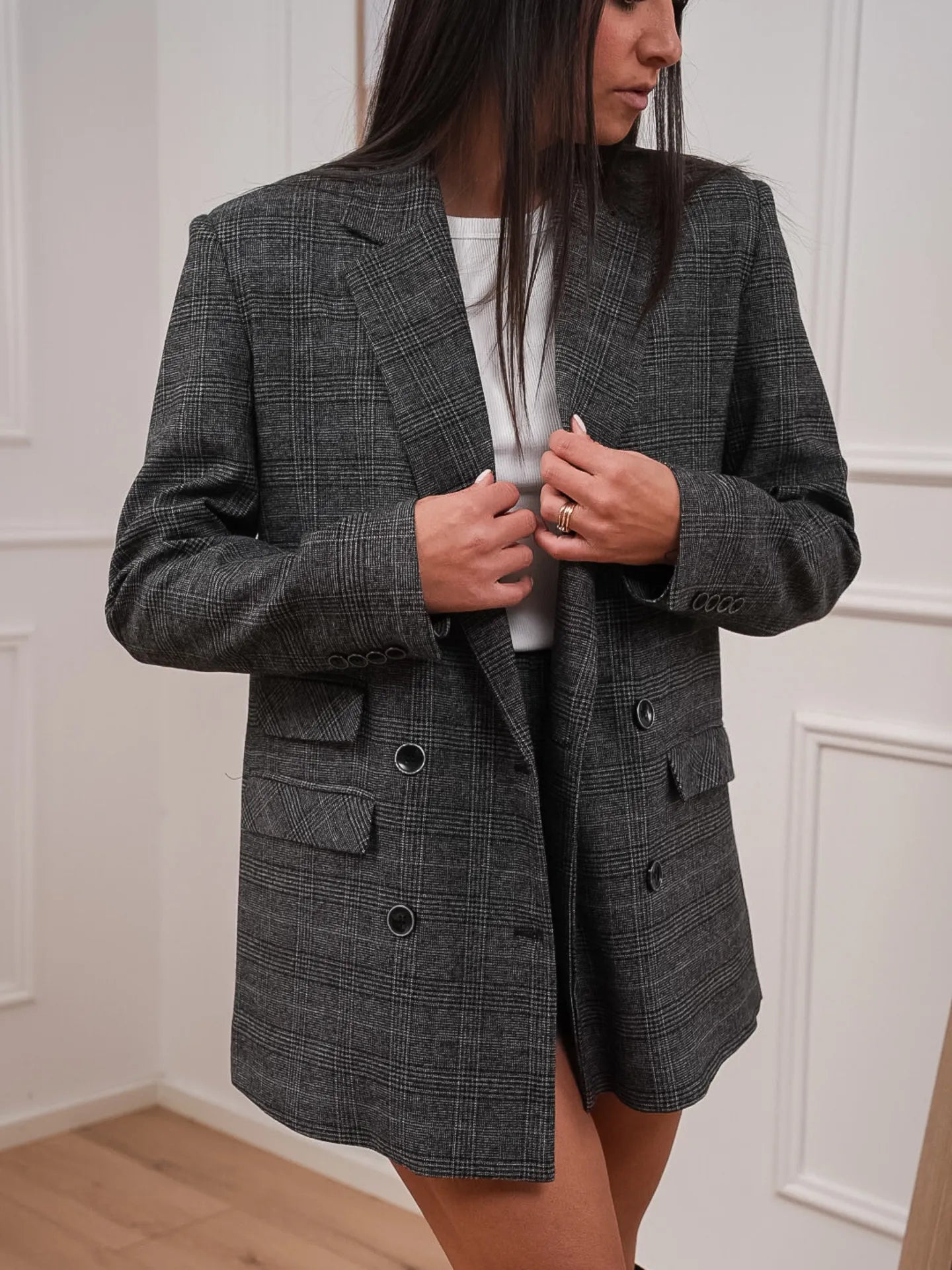 Giacca galles grigia fit oversize - Silence Limited