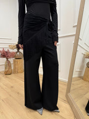 Pantaloni neri con bandana in tulle - HaveOne