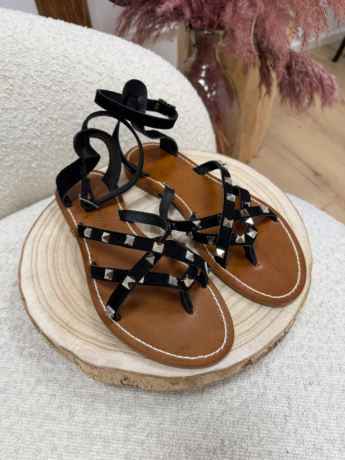 Sandali Spike neri con borchie - Divine Follie