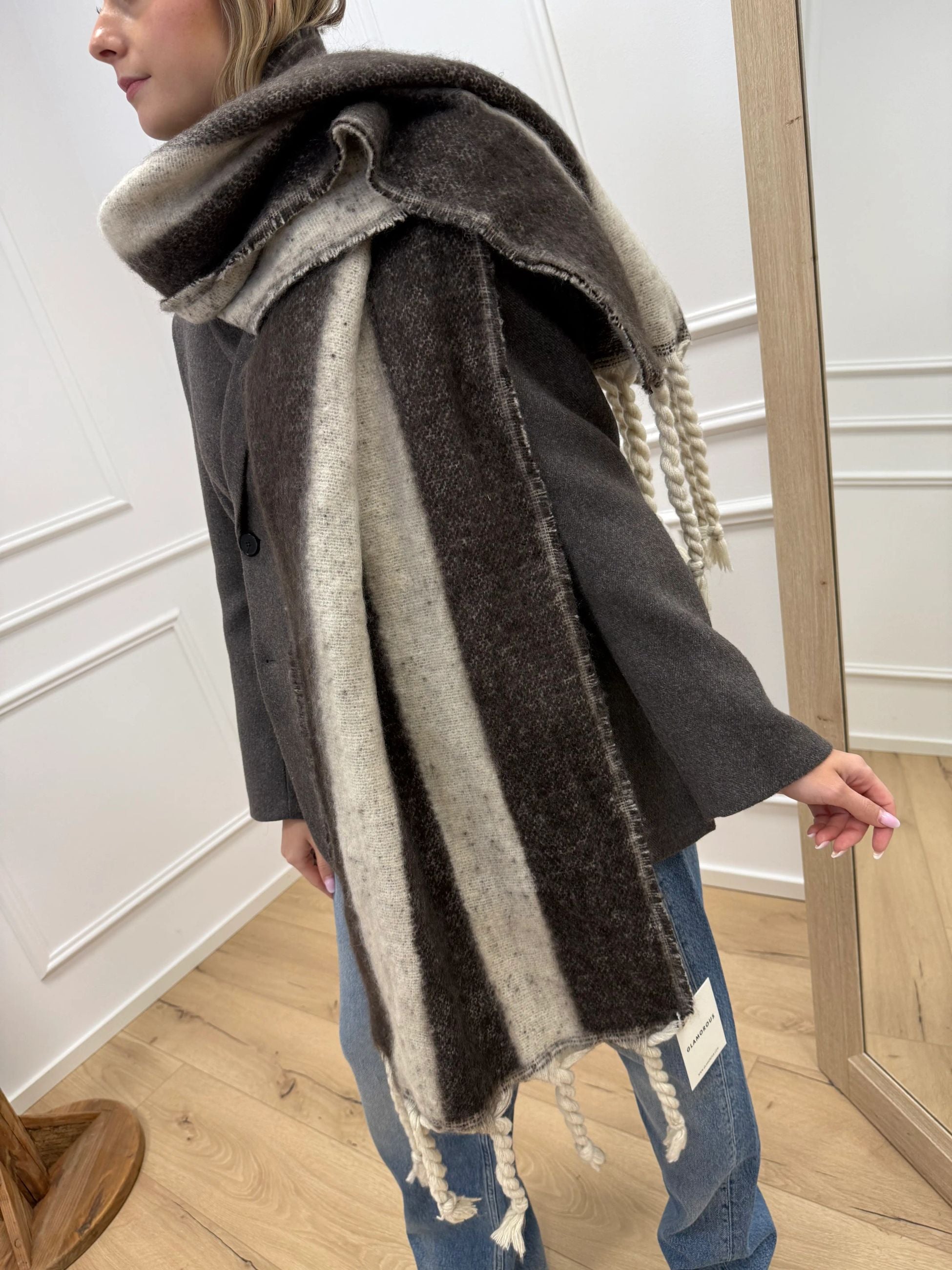 Sciarpa maxi chocolate stripe - Glamorous