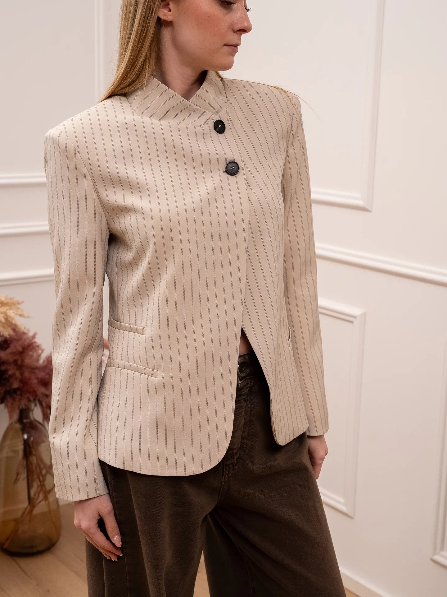 Giacca Lily burro gessata moro - HaveOne